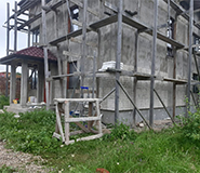 Облицовка двухэтажного дома из пеноблоков