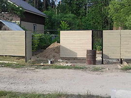 распашной забор