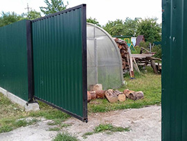 забор откатные ворота